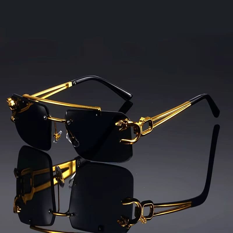 Golden Edge Frameless Luxury Sunglasses Anti Glare UV Protection Unisex Shades