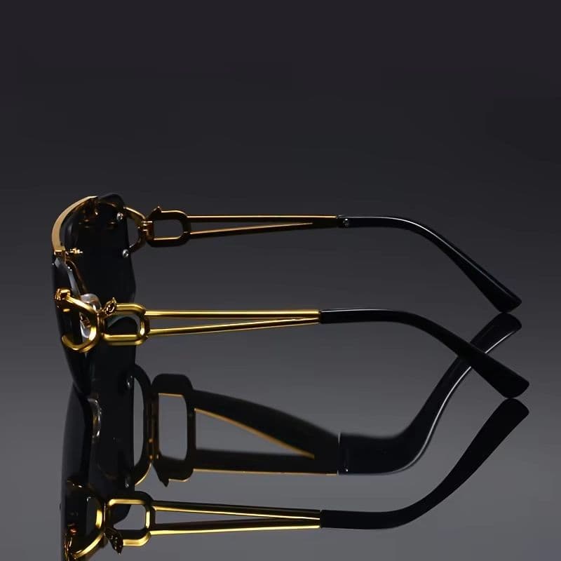 Golden Edge Frameless Luxury Sunglasses Anti Glare UV Protection Unisex Shades image 3