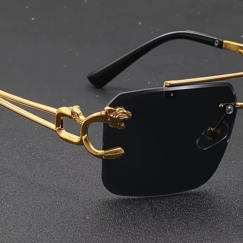 Golden Edge Frameless Luxury Sunglasses Anti Glare UV Protection Unisex Shades image 5