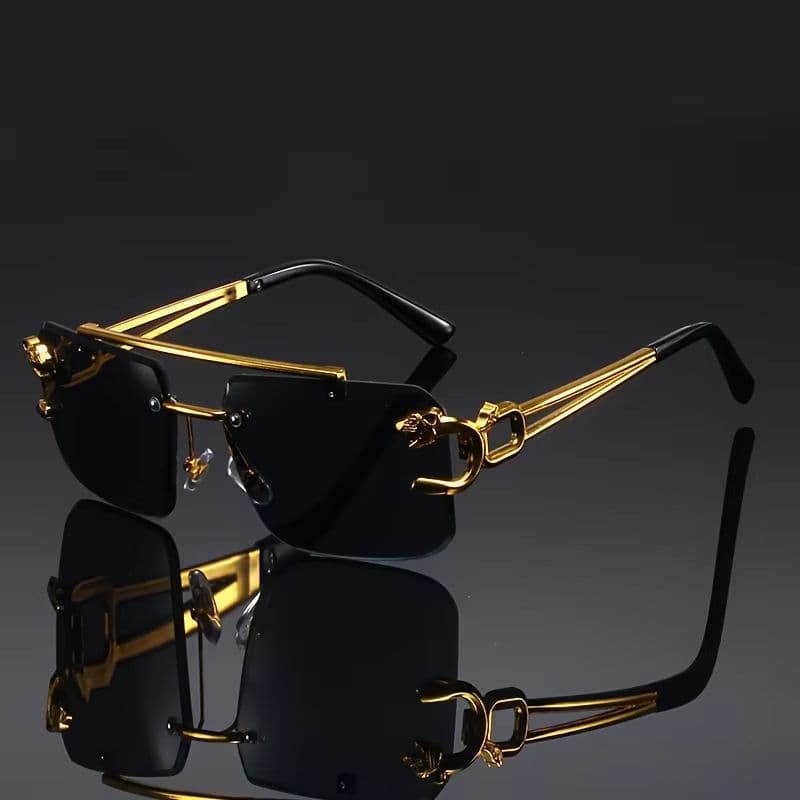 Golden Edge Frameless Luxury Sunglasses Anti Glare UV Protection Unisex Shades image 6