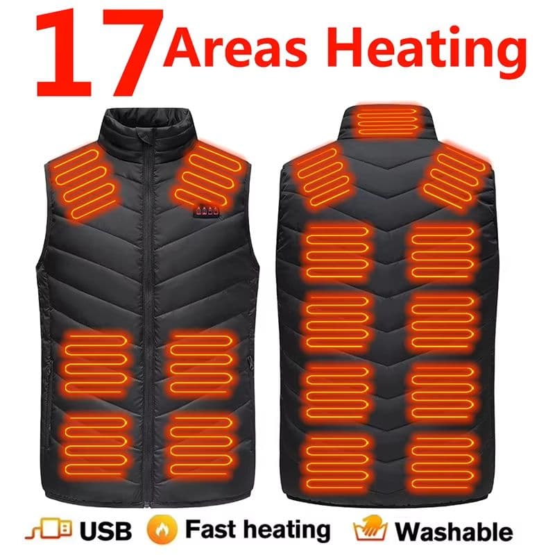 USB Heated Vest Electric Bodywarmer For Men & Women With Adjustable Zones image 9