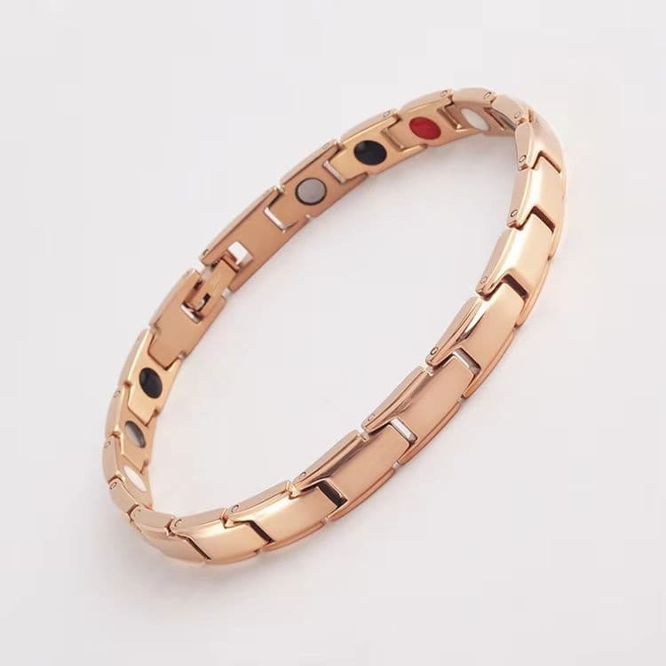 Vintage Copper Magnetic Bracelet for Men Pain Relief Therapy Link Chain with Double Row Magnets image 10
