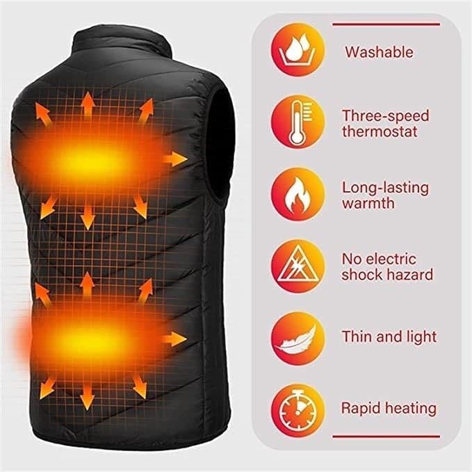 USB Heated Vest Electric Bodywarmer For Men & Women With Adjustable Zones image 4