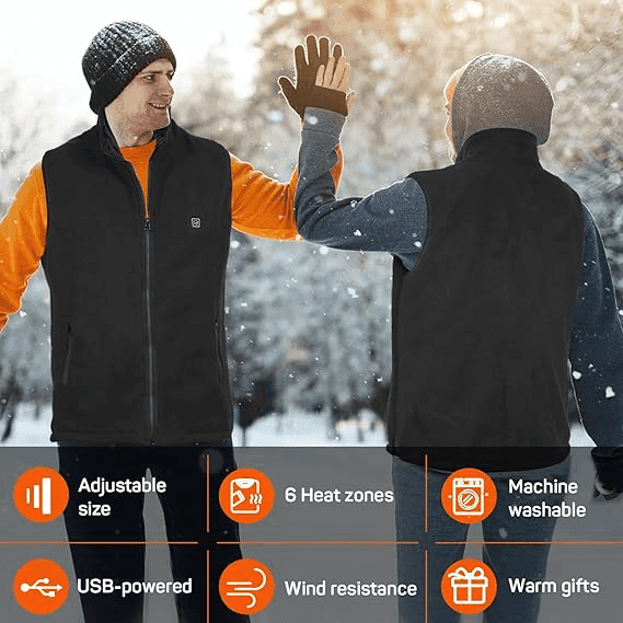 USB Heated Vest Electric Bodywarmer For Men & Women With Adjustable Zones image 2