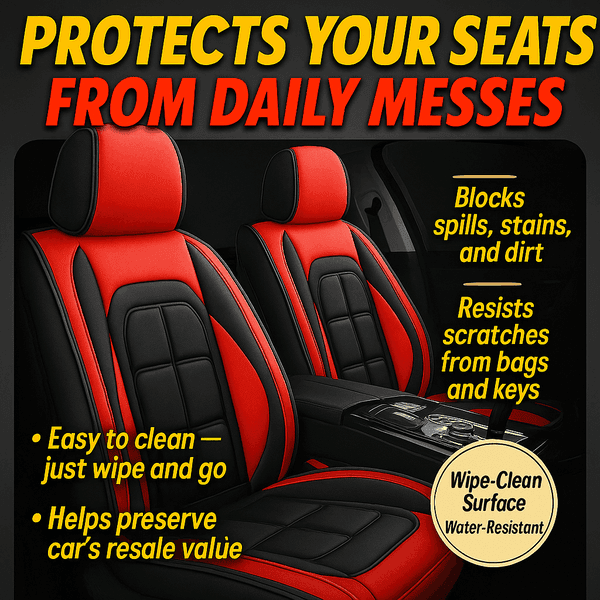 Full Leather Car Seat Cushion, All Inclusive Seat Cover, Driver's or Passenger Seat Cover, All Season Universal Pad image 3