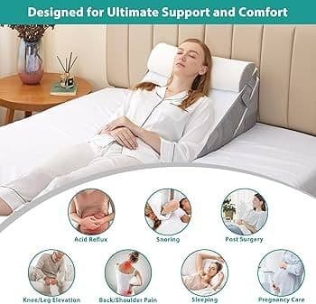 Adjustable 3-Piece Wedge Pillow Set for Sleeping, Acid Reflux, Snoring & Post-Surgery Comfort image 2