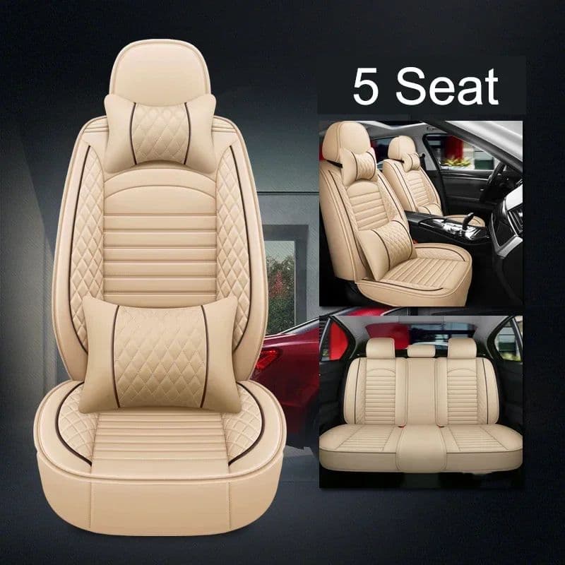 LuxRide PU Leather Car Seat Covers – Universal 5-Seat Full Set for Sedans and SUVs image 3