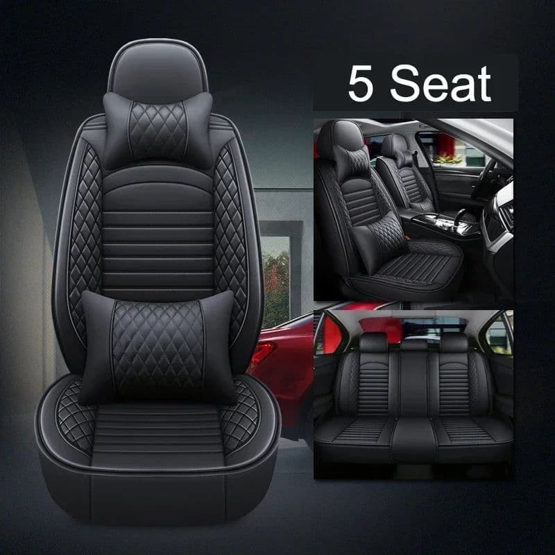 LuxRide PU Leather Car Seat Covers – Universal 5-Seat Full Set for Sedans and SUVs image 4