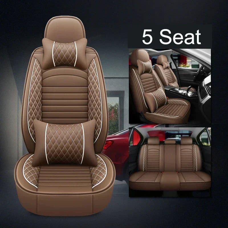 LuxRide PU Leather Car Seat Covers – Universal 5-Seat Full Set for Sedans and SUVs image 7