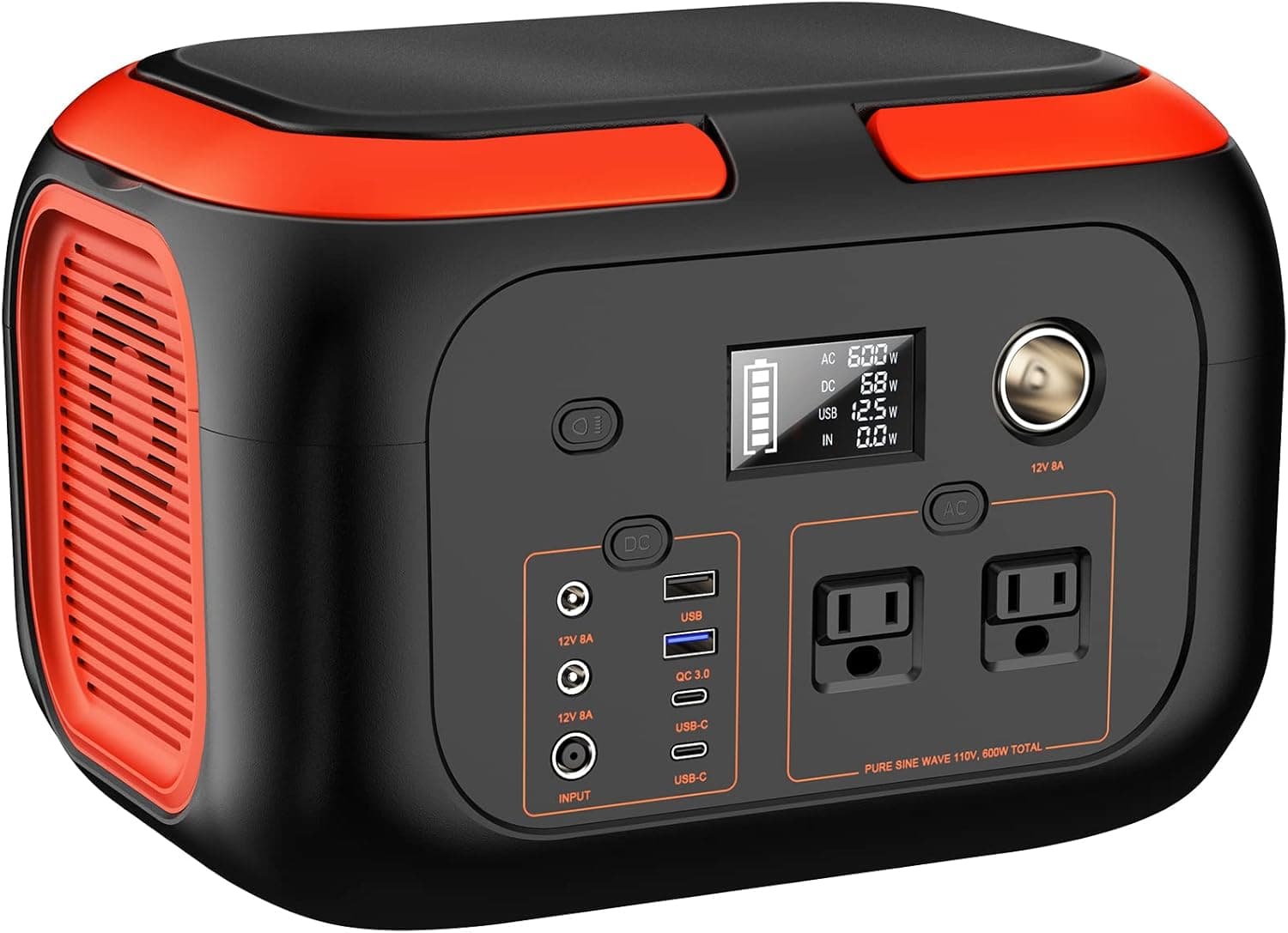 600W Portable Power Station with 110V AC Outlets Solar Generator Power Bank for Camping, Travel & Emergency Backup image 9