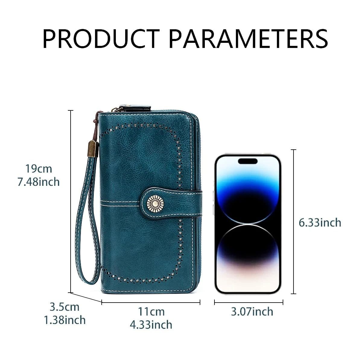Leather RFID Anti-Theft Wallet, European American Retro Long Wallet Clutch, Large Capacity Card Holder Coin Purse image 7