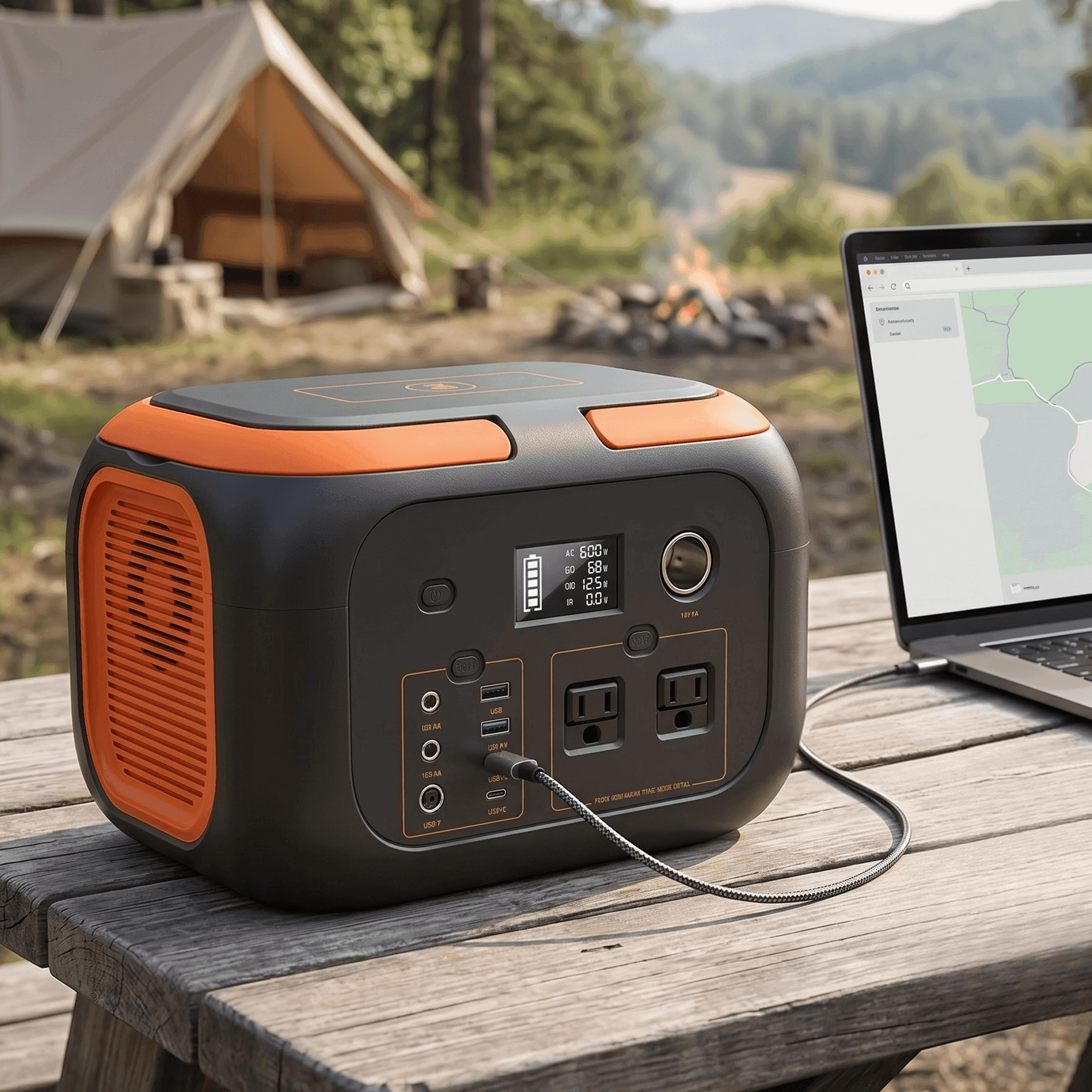 600W Portable Power Station with 110V AC Outlets Solar Generator Power Bank for Camping, Travel & Emergency Backup image 2