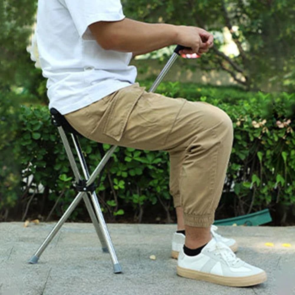 Lightweight Folding Cane with Seat, Portable Mobility Aid & Comfort image 2