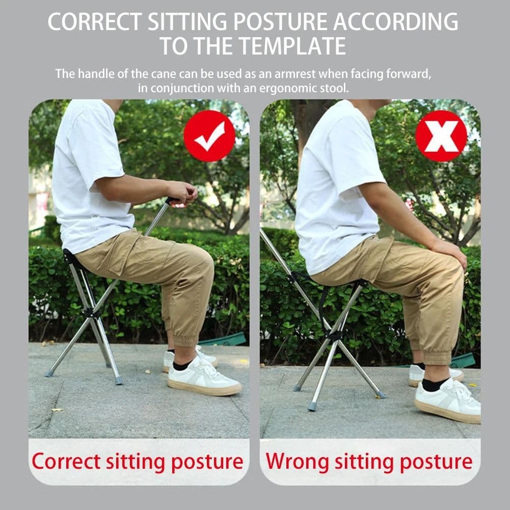 Lightweight Folding Cane with Seat, Portable Mobility Aid & Comfort image 5