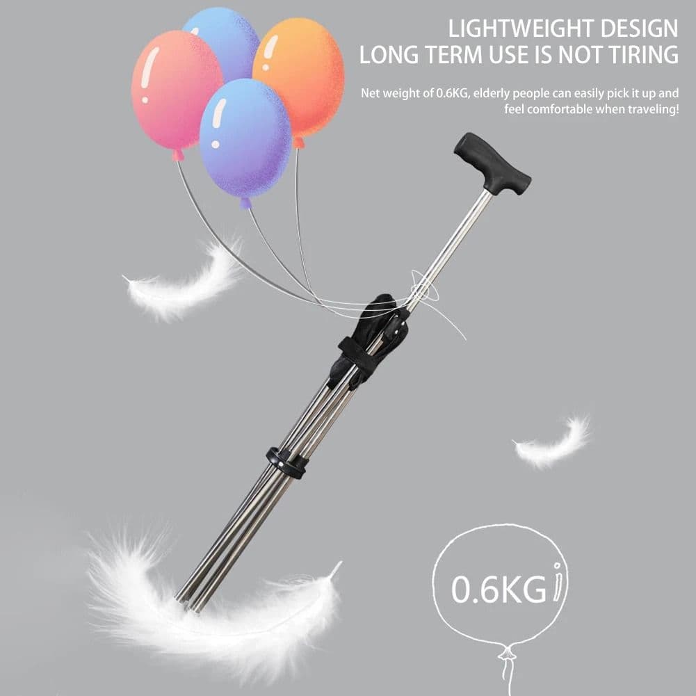 Lightweight Folding Cane with Seat, Portable Mobility Aid & Comfort image 7