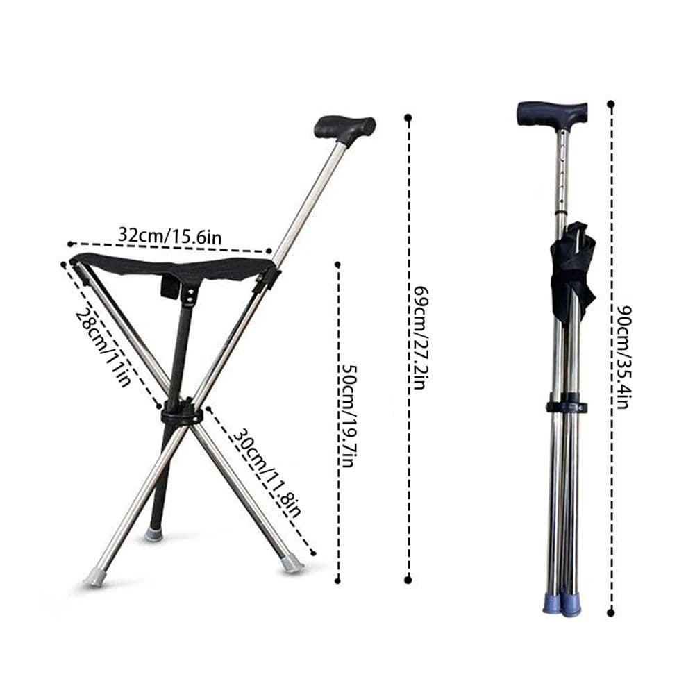 Lightweight Folding Cane with Seat, Portable Mobility Aid & Comfort image 8