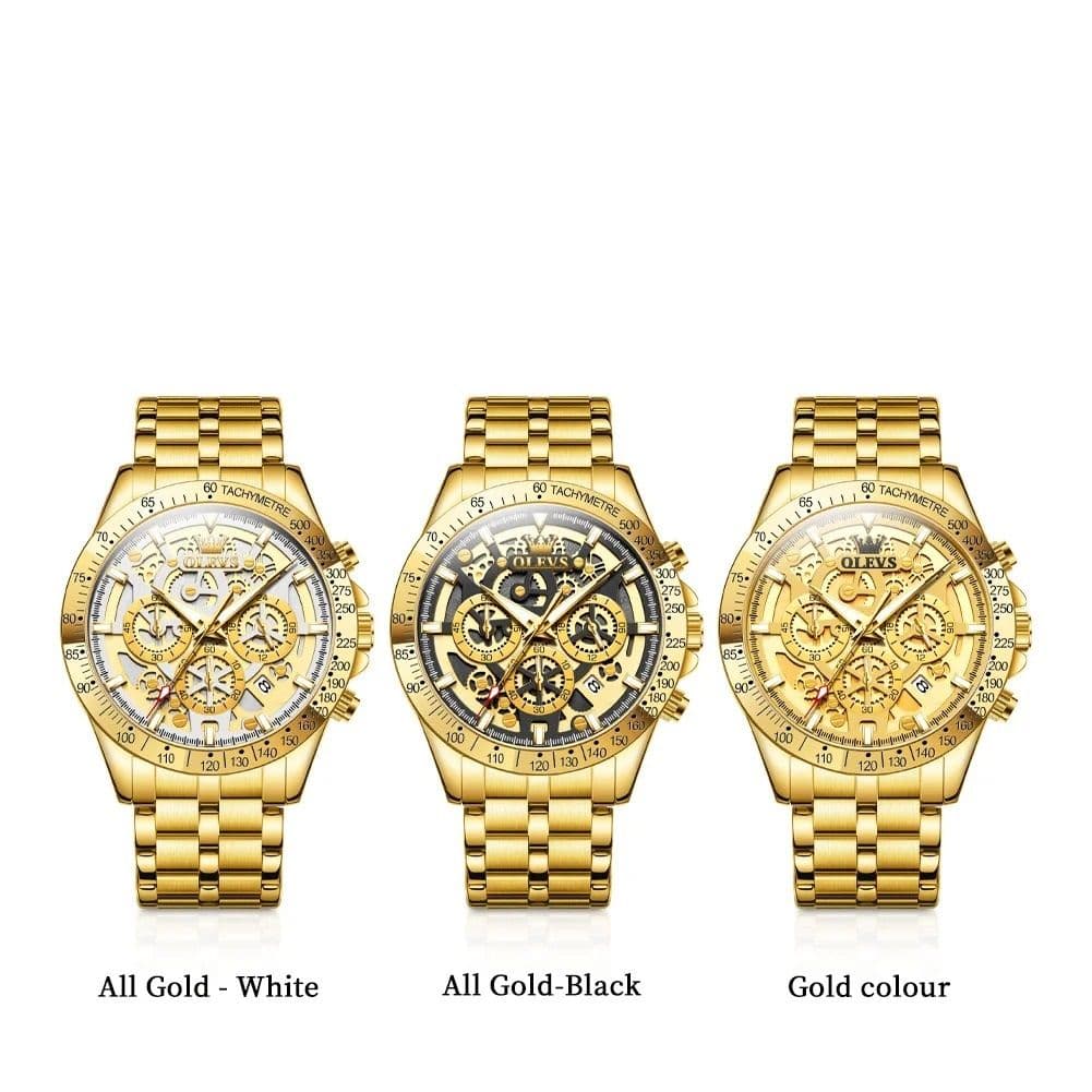 Mens Waterproof Luminous Quartz Chronograph Watch with Date & 24h Display image 5