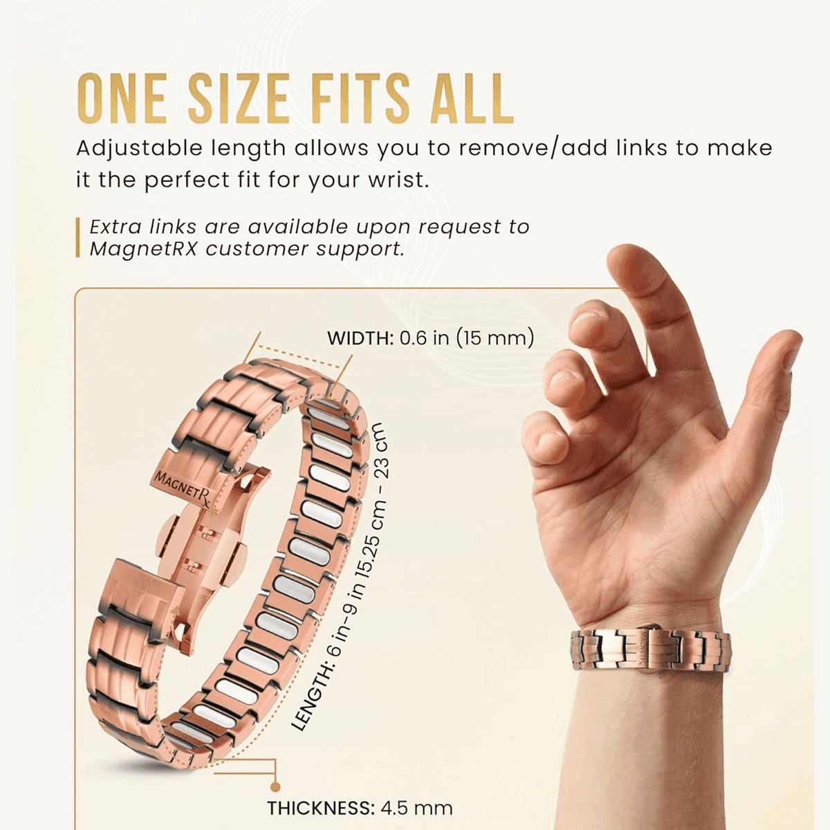 Pure Copper Magnetic Bracelet for Men with Adjustable Sizing Tool image 6