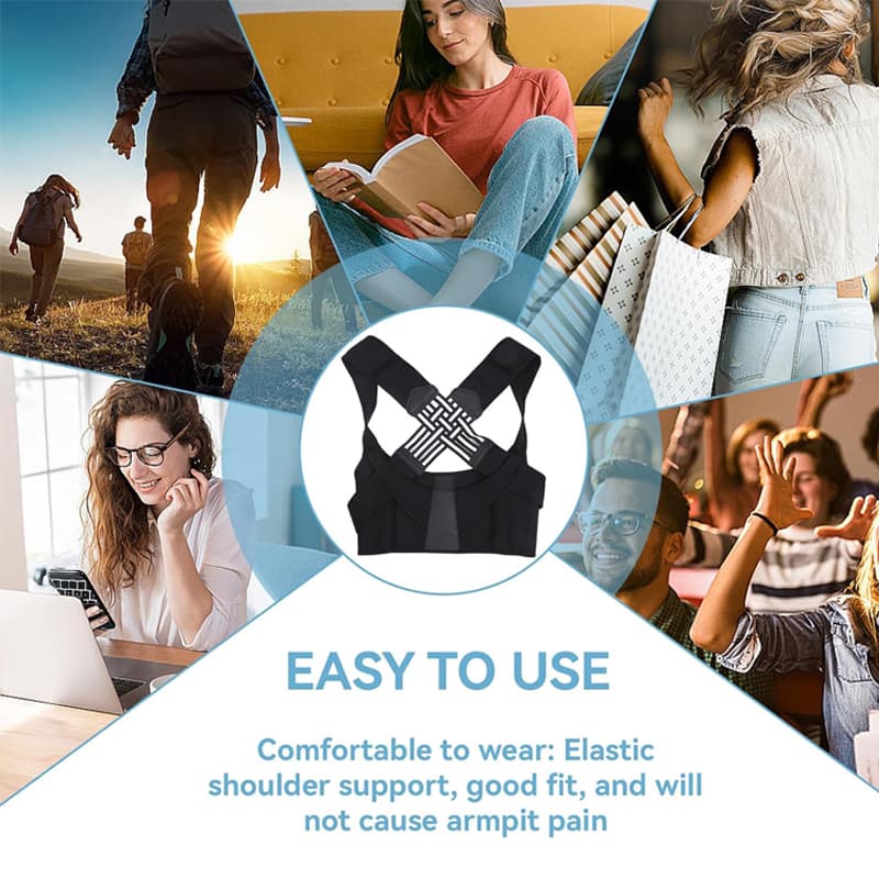 Adjustable Shoulder Posture Corrector Brace for Women & Kids, Breathable Back Support Belt for Better Alignment image 4