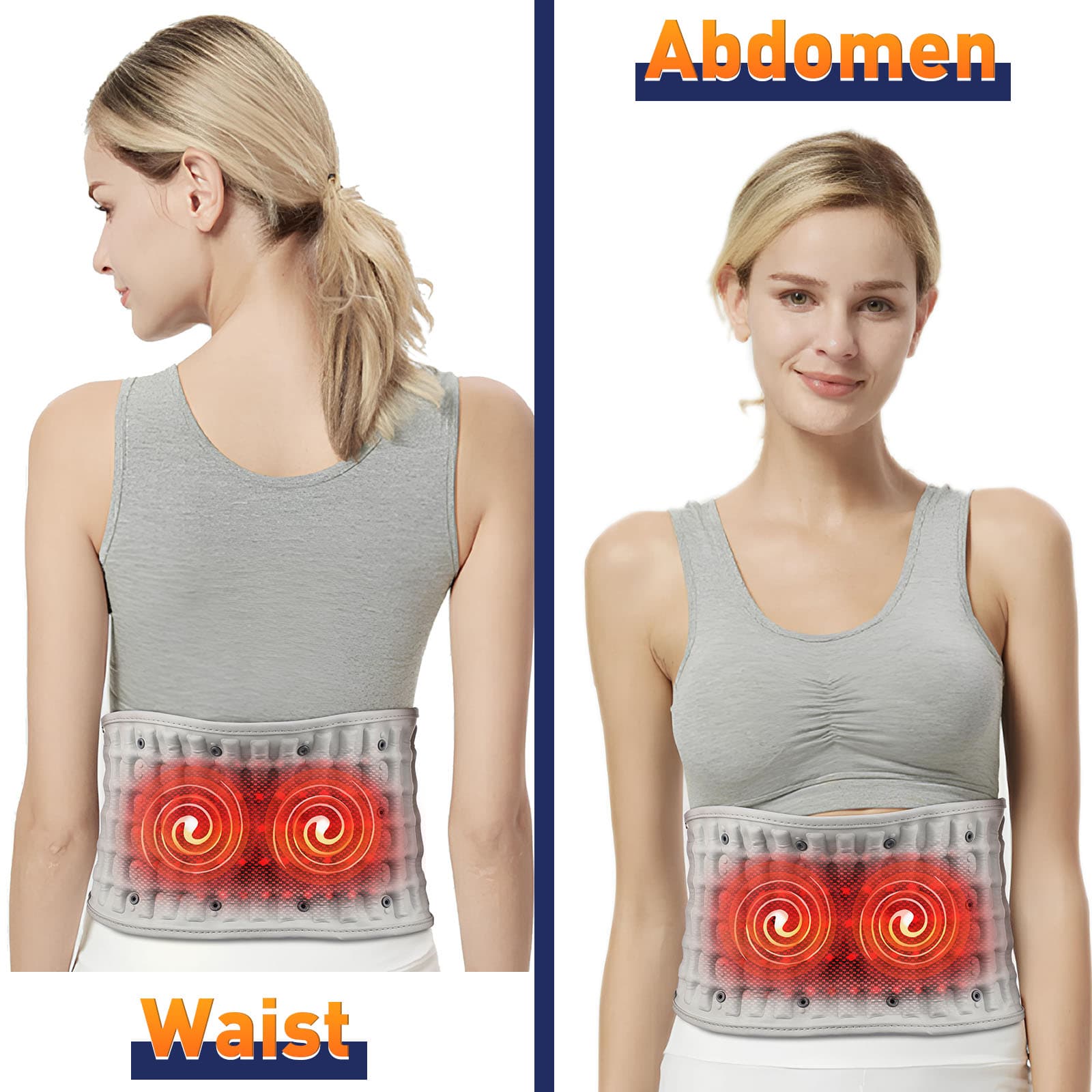 Rechargeable Inflatable Waist Belt for Lumbar Support, Heating, Vibration Massage & Decompression image 5