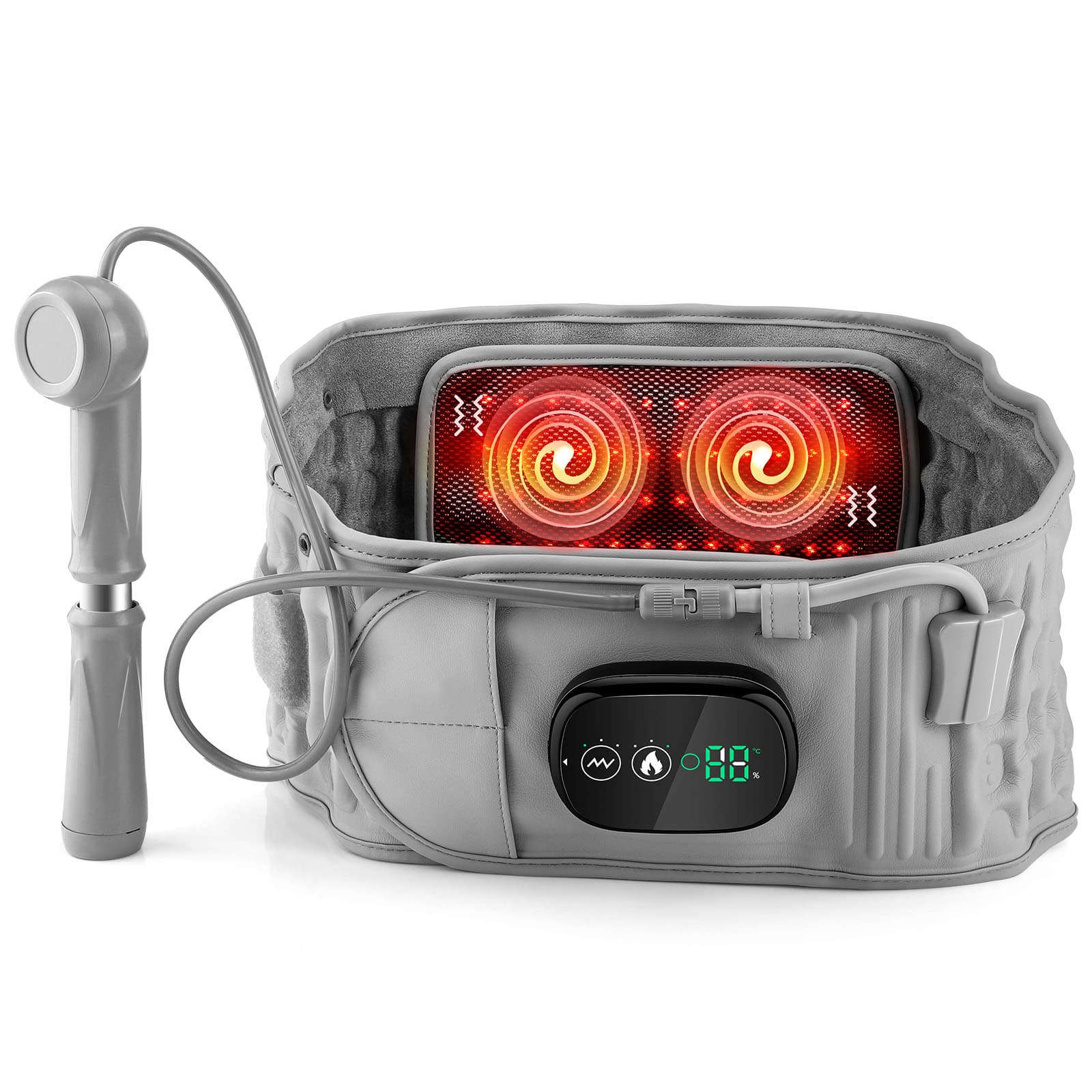Rechargeable Inflatable Waist Belt for Lumbar Support, Heating, Vibration Massage & Decompression image 7