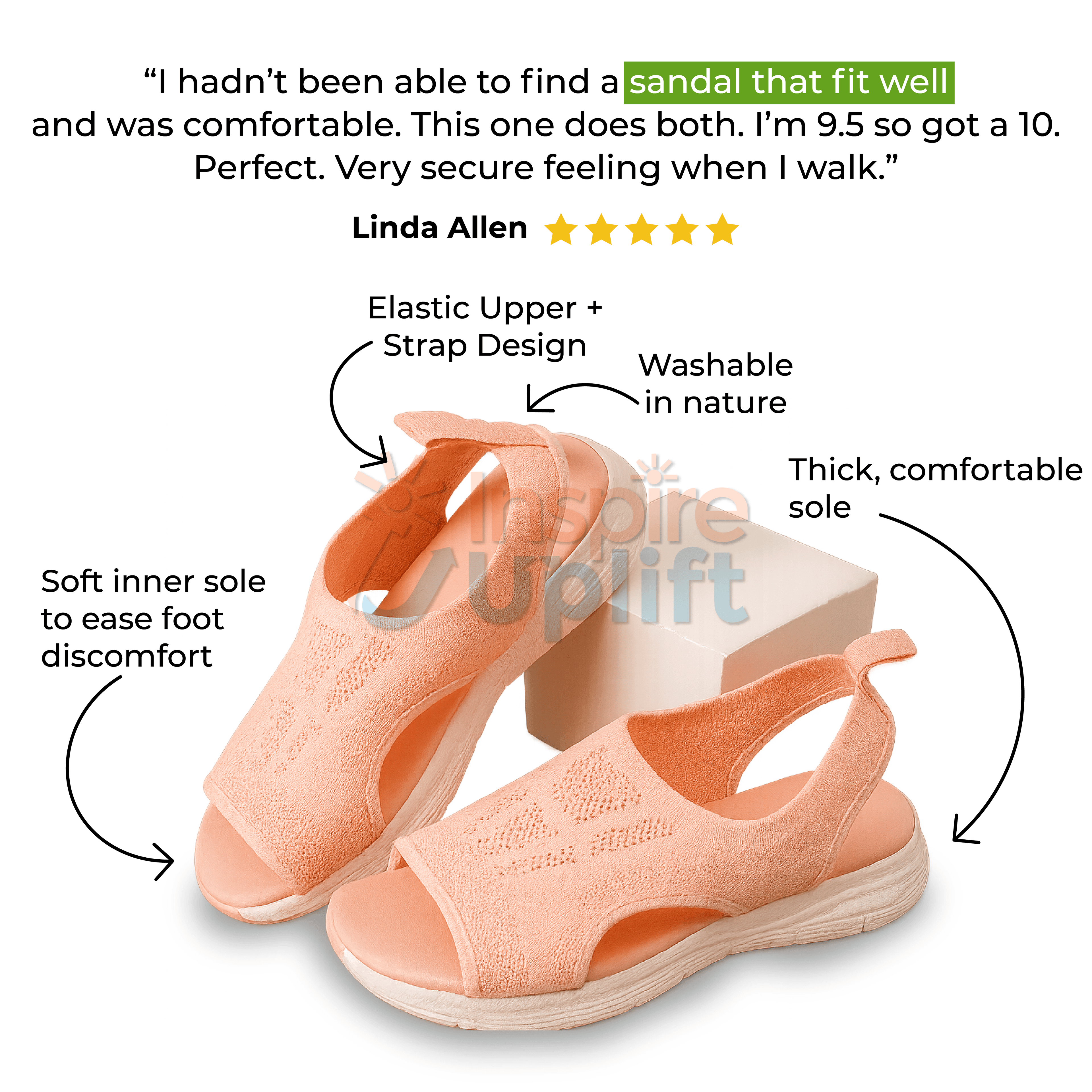 Washable Slingback Orthopedic Slide Sport Sandals – Comfortable Mesh Sandals for Women image 5