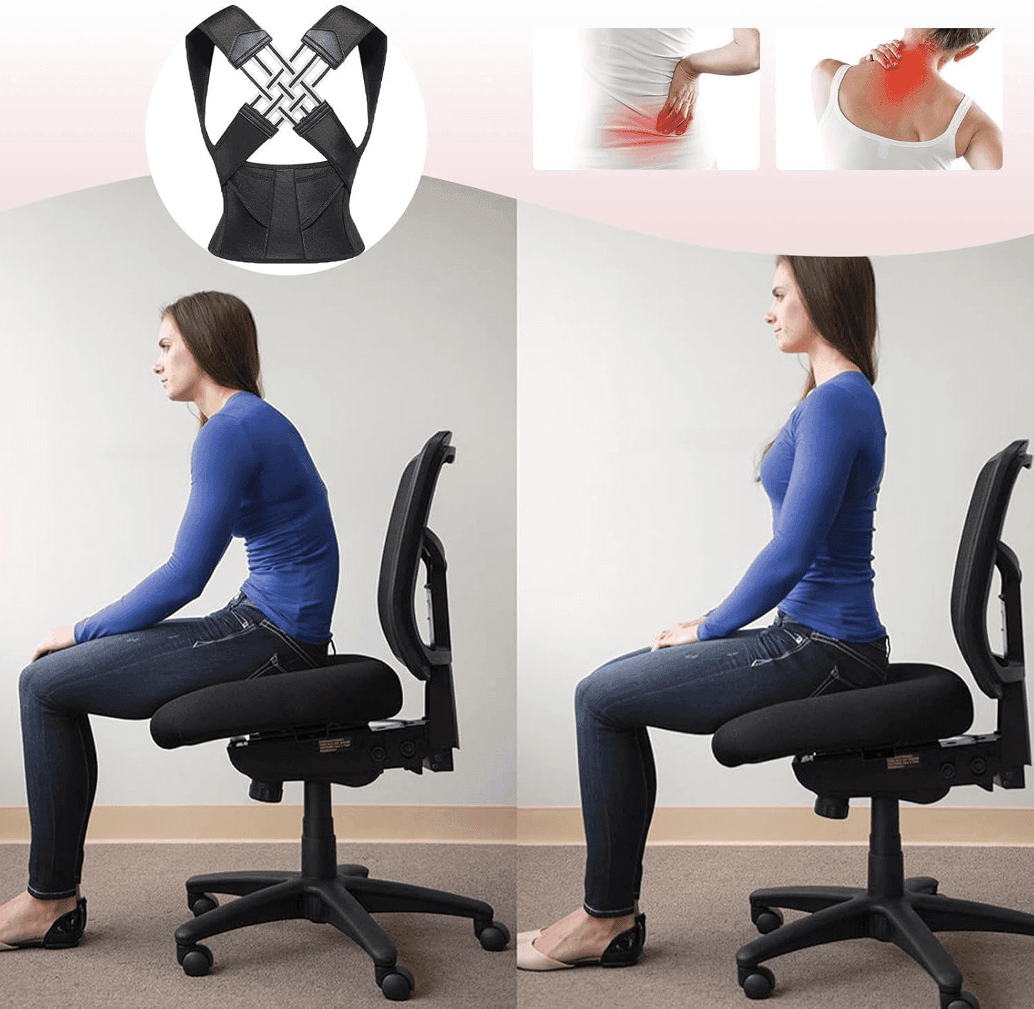 Adjustable Shoulder Posture Corrector Brace for Women & Kids, Breathable Back Support Belt for Better Alignment image 5