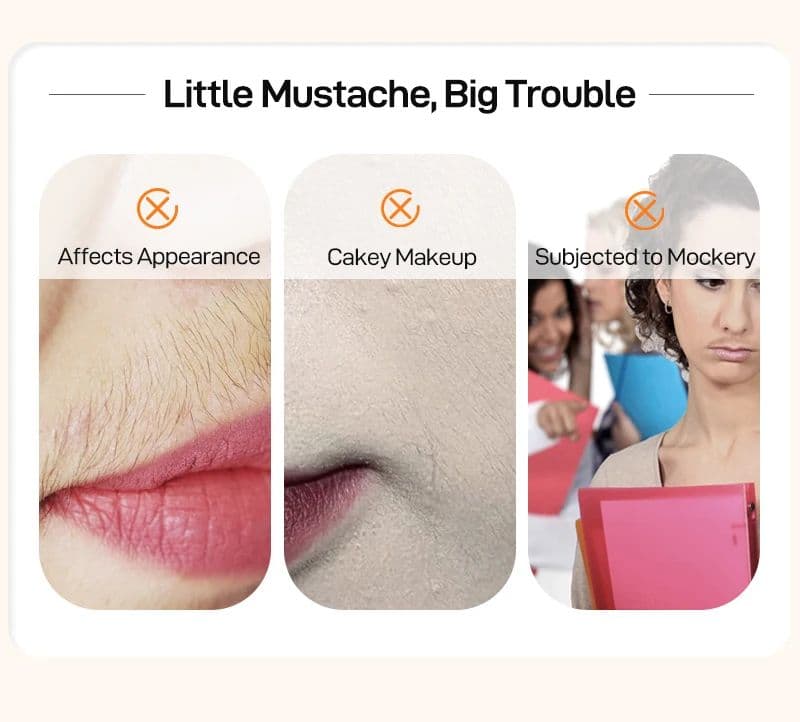 Fast Gentle Hair Removal Cream for Women, Whitening & Skin Care Depilation for Clear Lips and Underarms image 8