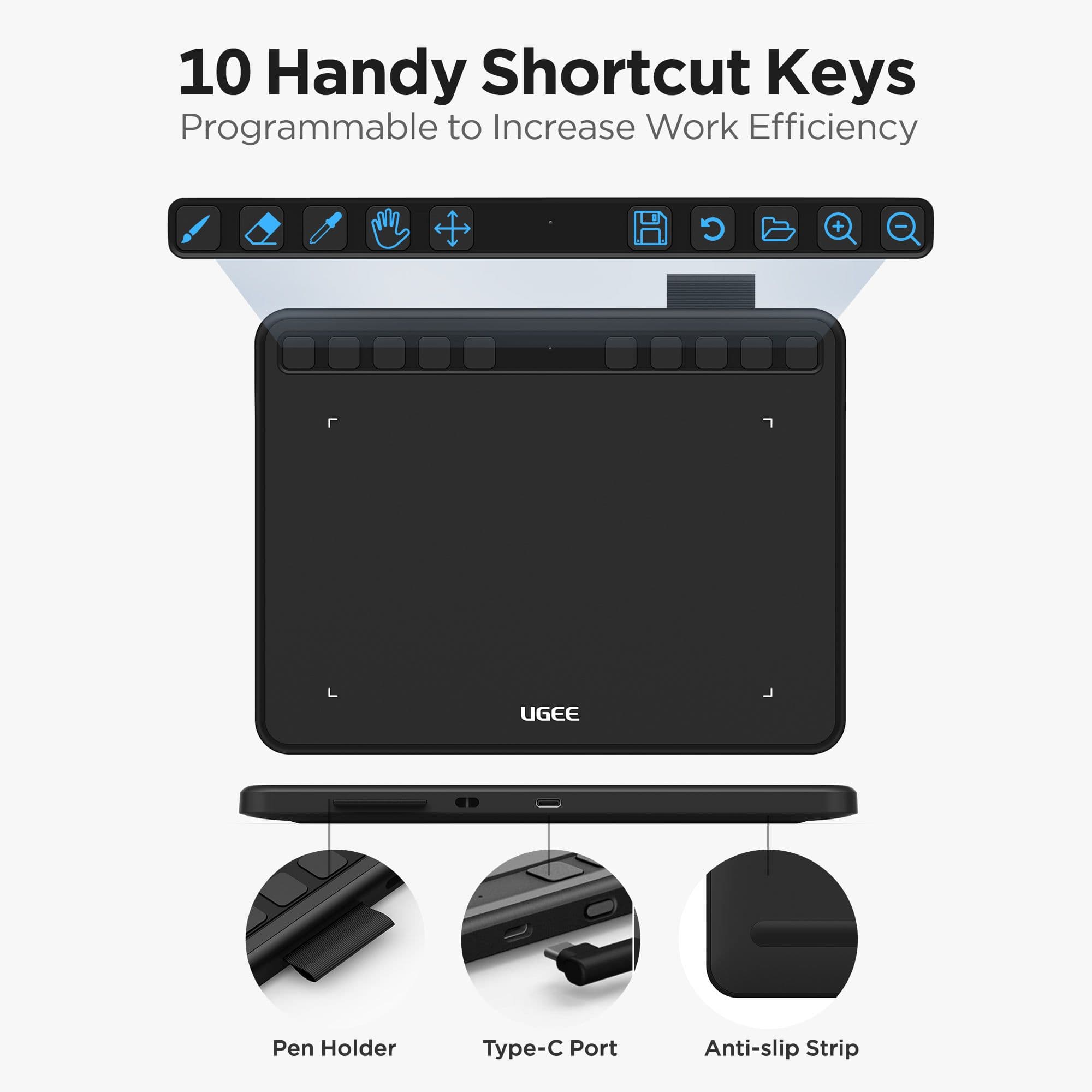 UGEE S640 Drawing Tablet – 6 Inch Pen Pad with 8192 Pressure Stylus for Android, Windows, Mac image 5
