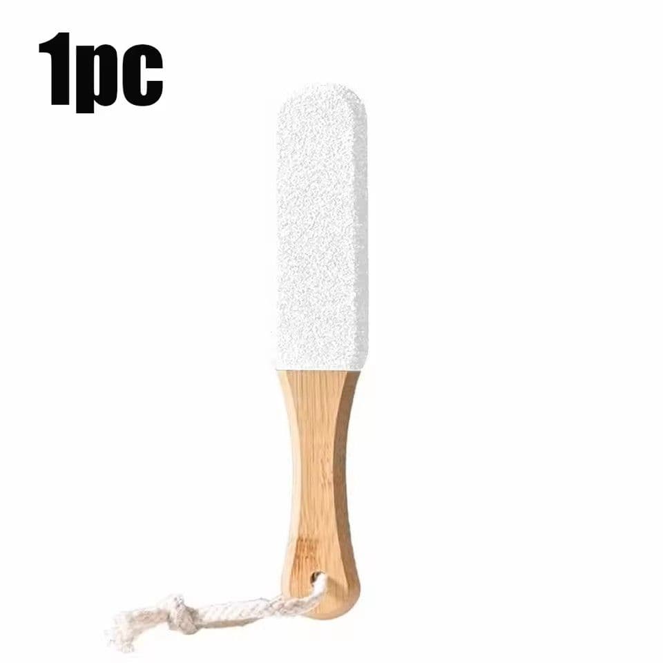 Bamboo Handle Foot File Natural Pumice Stone Pedicure Tool for Callus and Dead Skin Removal image 3