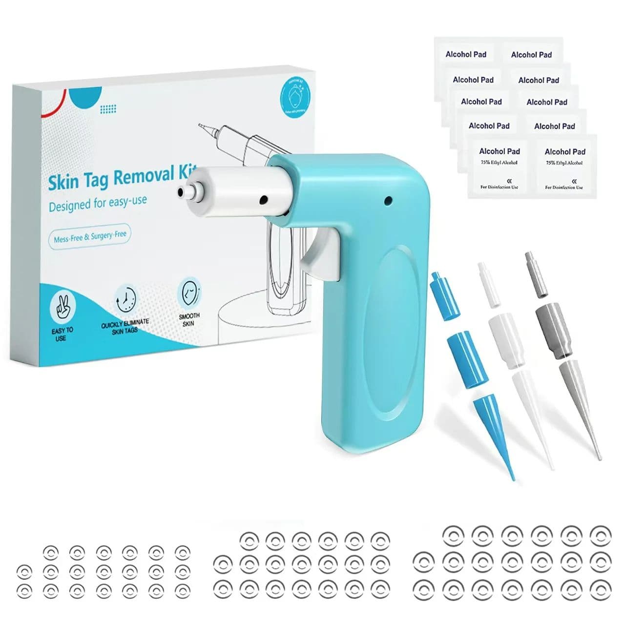 3-in-1 Painless Skin Tag Removal Kit, At-Home Micro Tool for Tags, Moles & Warts