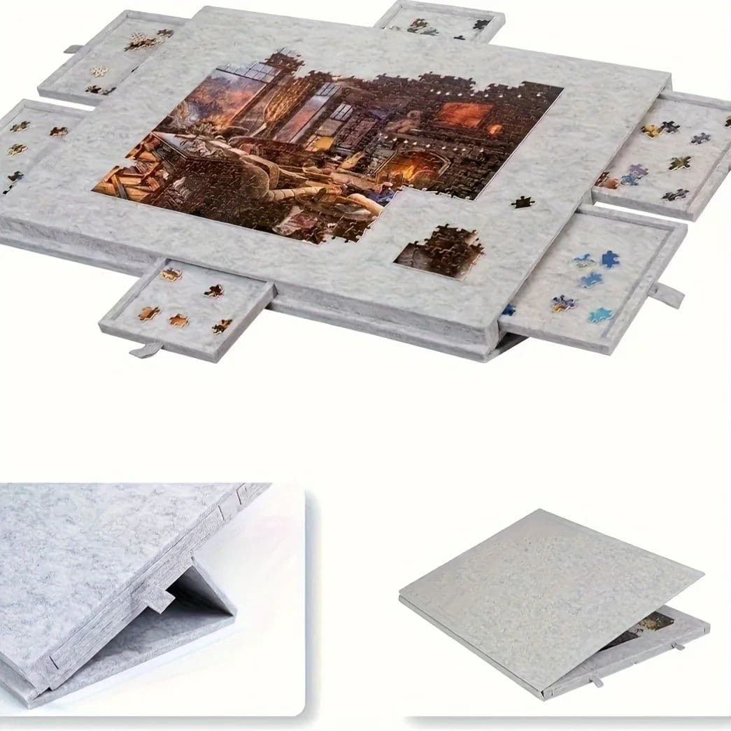 6-in-1 Portable Puzzle Table with Stand, Cover Lid & 6 Sorting Drawers (Fits 1000 Pieces) image 6