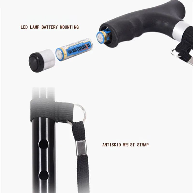 Premium Retractable Adjustable Walking Cane with LED Light for Seniors & Elders image 5